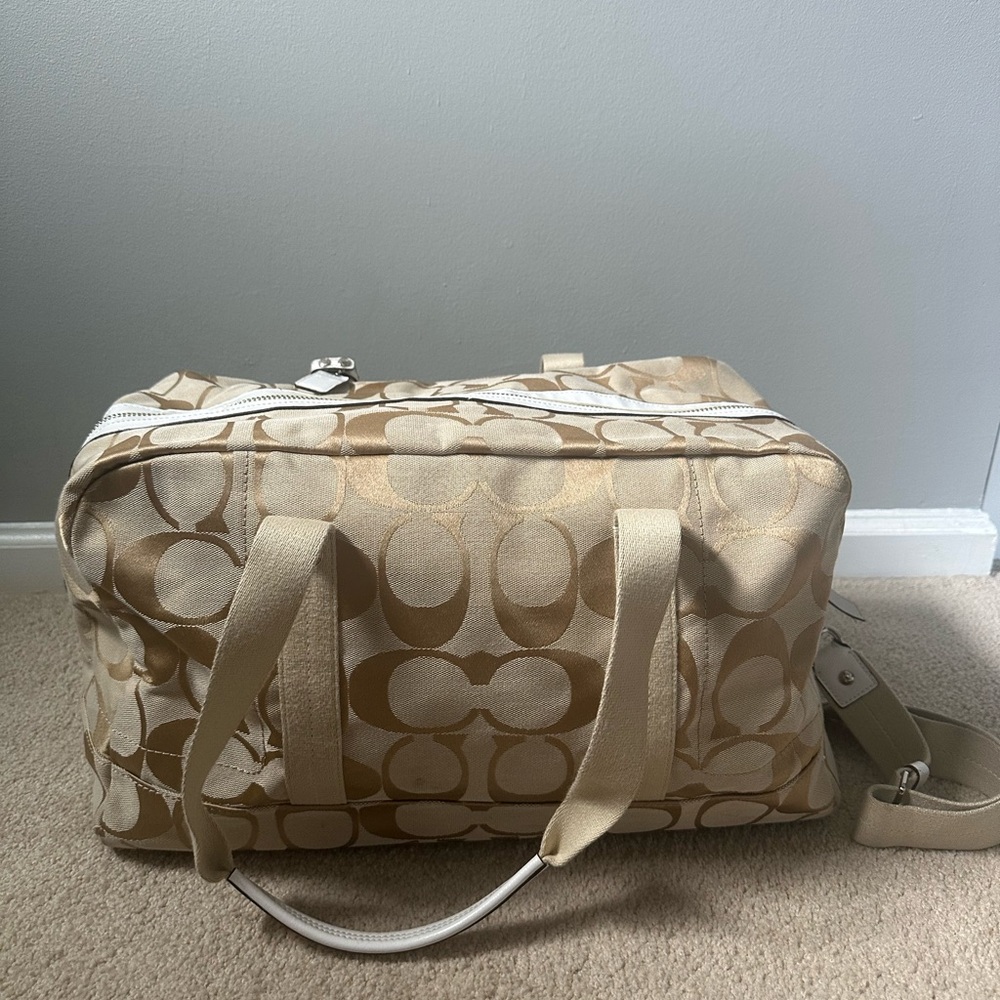 Coach Signature Monogram Canvas Duffle
